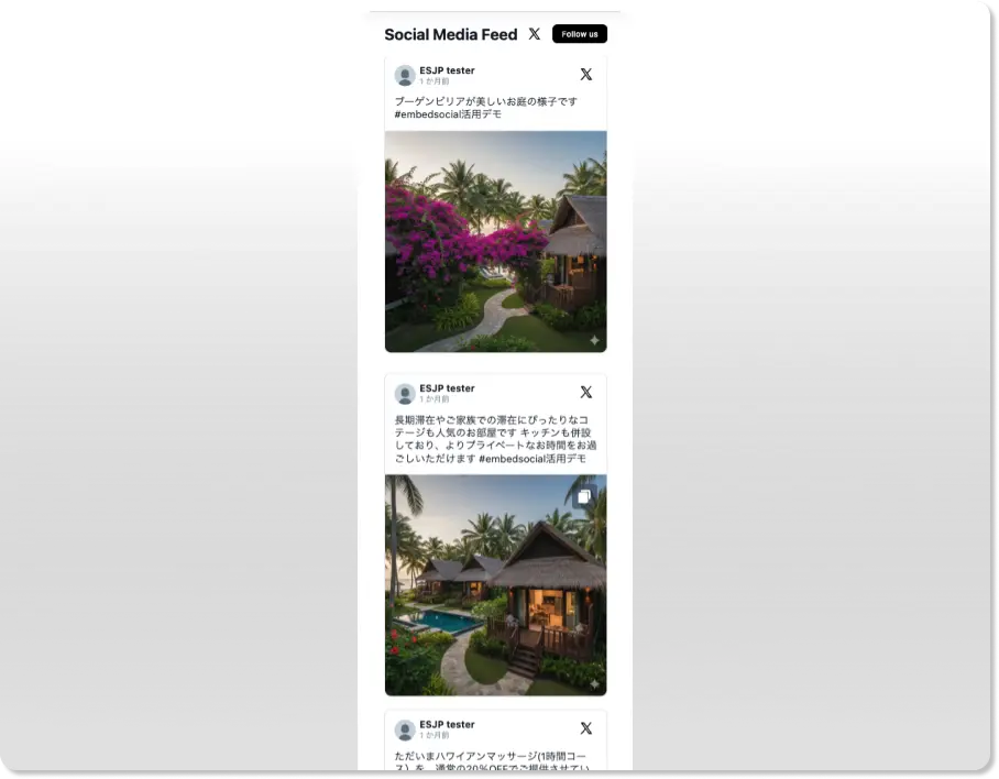 EmbedSocialテンプレート：Xソーシャルメディアタイムライン