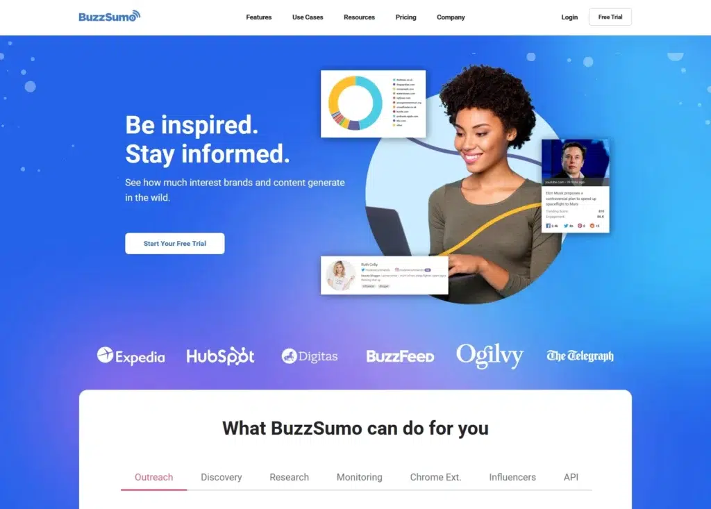 buzzsumo landing page