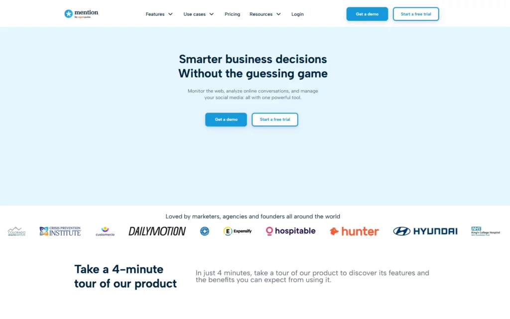 mention landing page