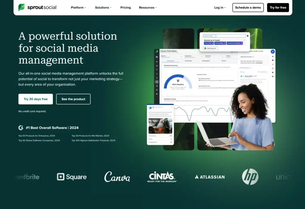 sprout social landing page