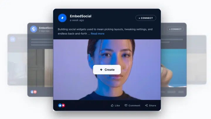 EmbedSocial AIテンプレート「モダンリンクトインスライダー」